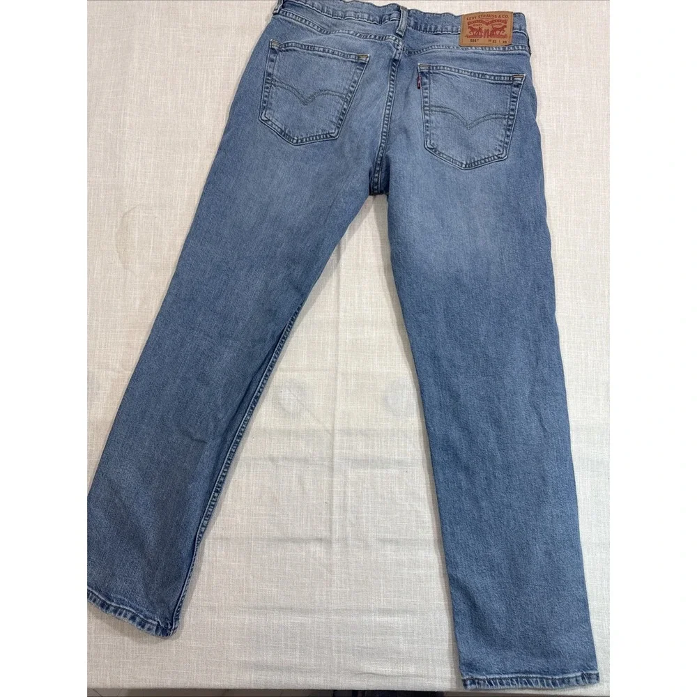 Levis 501‎ Jeans Mens 32x30 Blue Distressed Button Fly Straight Leg Ripped Denim